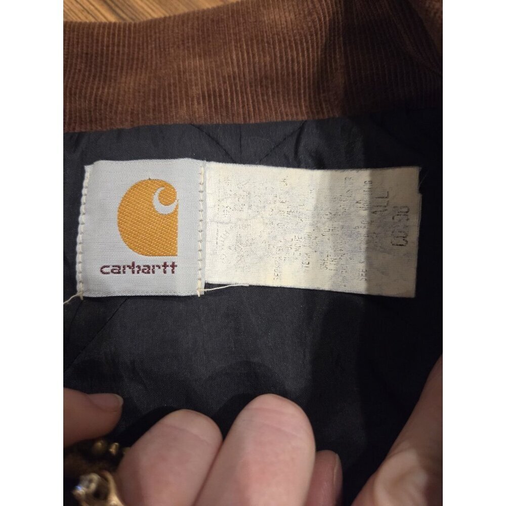 Vtg Carhartt Arctic Duck Canvas Chore Jacket Mens XL Brown Quilted Lined - Picture 9 of 16